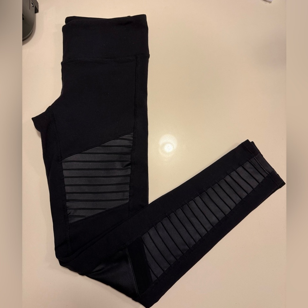 ALO Yoga Black 7/8 High-Waist Moto Legging